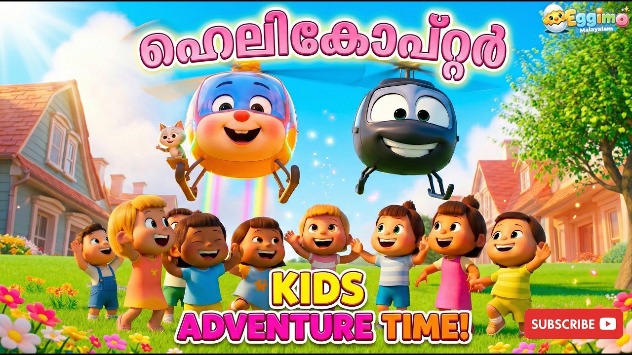 Helicopter Song for Kids 🚁 | ഹെലികോപ്റ്റർ പാട്ട് | Malayalam Children’s Song