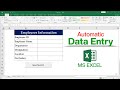 Fully automatic data entry form in microsoft excel  data entry in excel