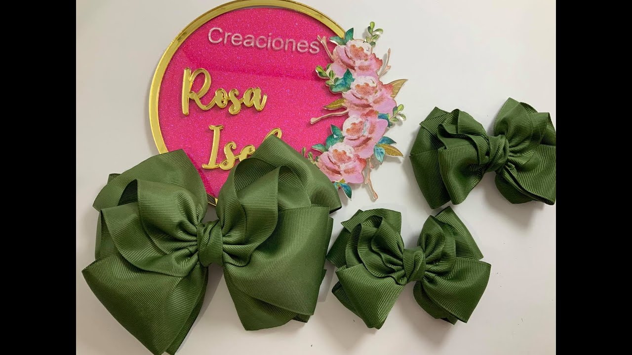 Escolar verde grande y par VIDEO No.918 Creaciones Rosa Isela