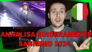 Annalisa canta Sinceramente Sanremo 2024 Italy | reaction