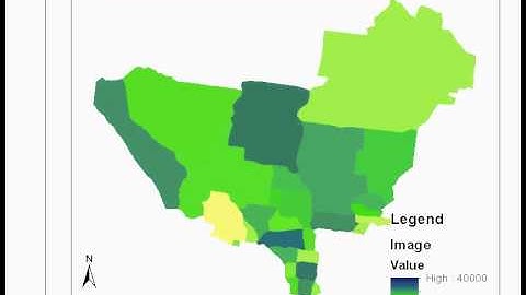 Applications of GIS - Map of total population in Hume, Whittlesea and Moreland