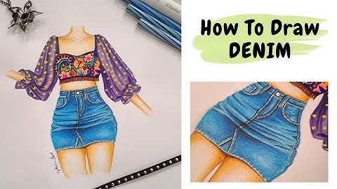 How To Draw Denim || Rendering Of Denim Fabric || Fabric Rendering