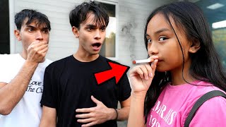 We CAUGHT Our Little Sister Smoking..
