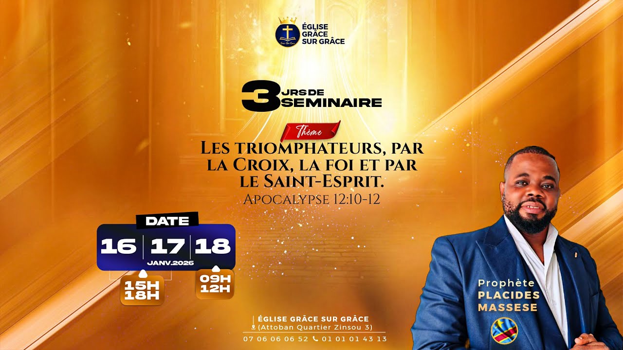 JOUR 02: 𝐋𝐄𝐒 𝐓𝐑𝐈𝐎𝐌𝐏𝐇𝐀𝐓𝐄𝐔𝐑𝐒 𝐏𝐀𝐑 𝐋𝐀 𝐂𝐑𝐎𝐈𝐗, 𝐏𝐀𝐑 𝐋𝐀 𝐅𝐎𝐈 𝐄𝐓 𝐏𝐀𝐑 𝐋𝐄 𝐒𝐀𝐈𝐍𝐓 𝐄𝐒𝐏𝐑𝐈𝐓 03 JOURS DE SEMINAIRE