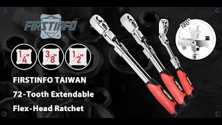 FIRSTINFO F3222ND 1/2"Locking & Flexible Extendable Ratchet Wrench -Soft-Grip,Reversible72-Tooth screenshot 5