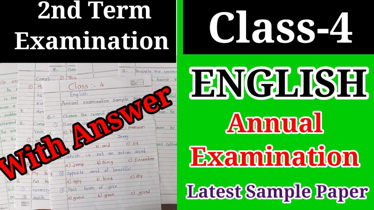 Class4 annual examination english paper Class4 2nd Term English