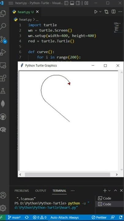 Draw A Heart ♥ In Python Turtle 🐢 | Python Programming Project | Python ...