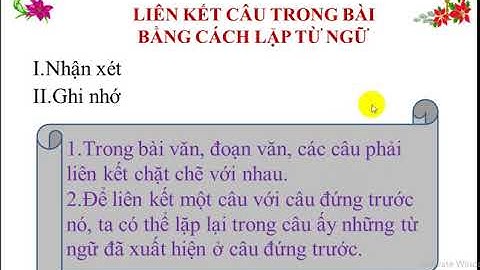 LTVC -Lớp 5 Liên kết các câu trong bài bằng cách lặp từ ngữ - TiH Bình Hưng