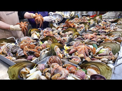 철판에 바다 한가득! 12종 해물이 들어간 전골과 전복장 비빔밥까지! / Amazing stew with 12 kinds of seafood - Korean street food