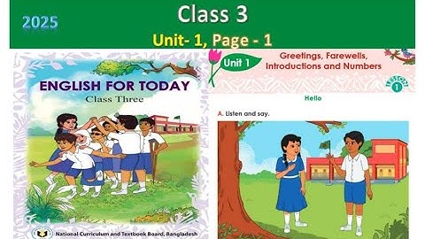 Class 3 English | Unit 1 | Lesson 1 greetings, farewells and numbers.(book-2025)