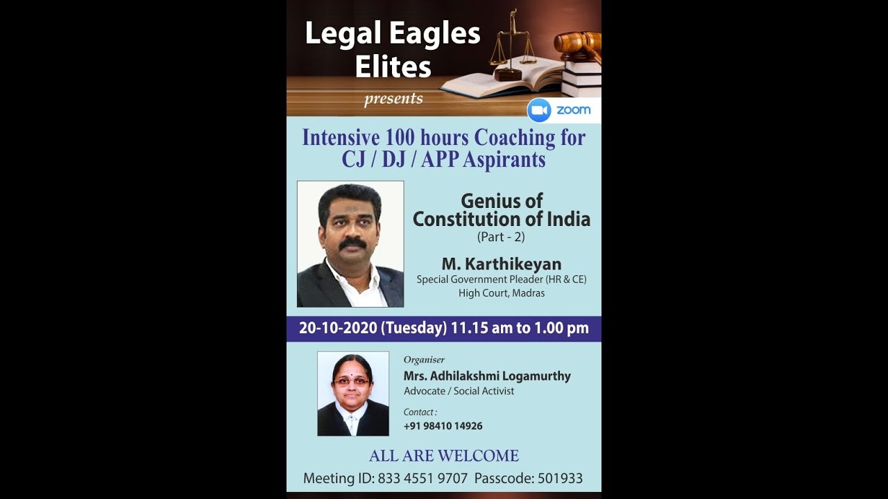GENIUS OF CONSTITUTION OF INDIA (PART - 2) BY MR. M. KARTHIKEYAN