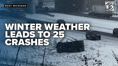 Ice, wind and snow lead to 25 crashes, slide-offs in West Michigan