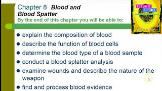 Information Ch  8 Blood & Blood Spatter Notes Guide