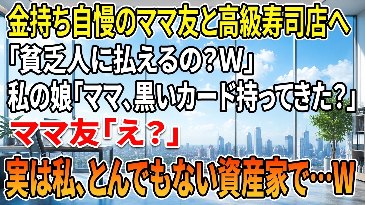 高級寿司店の個室で、レイカさんが私に向かって勝ち誇った笑みを浮かべた。ママ友たちの前で、私の娘がコンクールで入賞できなかったことを嘲笑ったのだ。「これでピアノは懲りたでしょうし、やめればお金もかからずに済むから、結果的に良かったんじゃない？」私はその時、心の中で静かに笑っていた。だって、私は最初から知っていたから。レイカさんが「貧乏人」と決めつけて見下していた私に、どれだけの秘密が隠されてい...