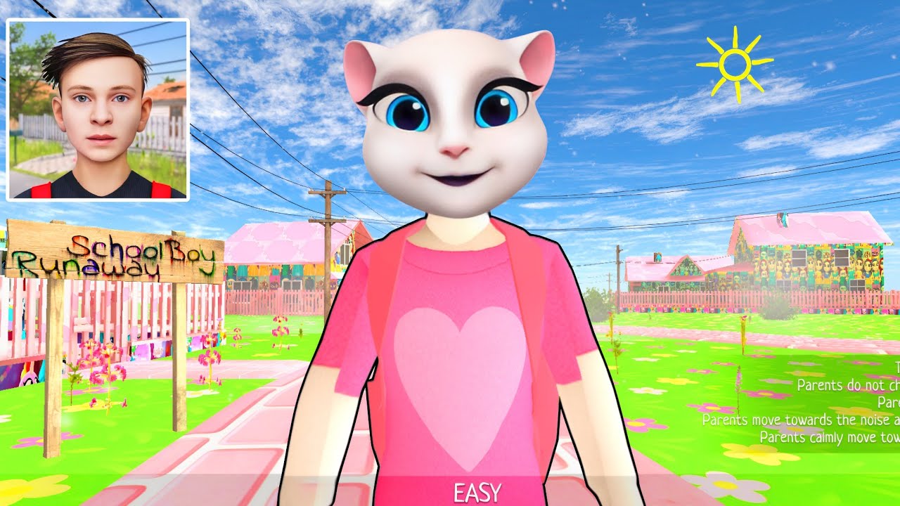 Schoolboy Runaway Talking Tom Angela | Galya and Gena Tom