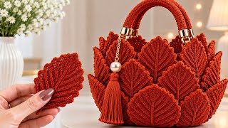 Leaf Motif Crochet Bag Tutorial 🌿 | Elegant & Stylish Handmade Bag