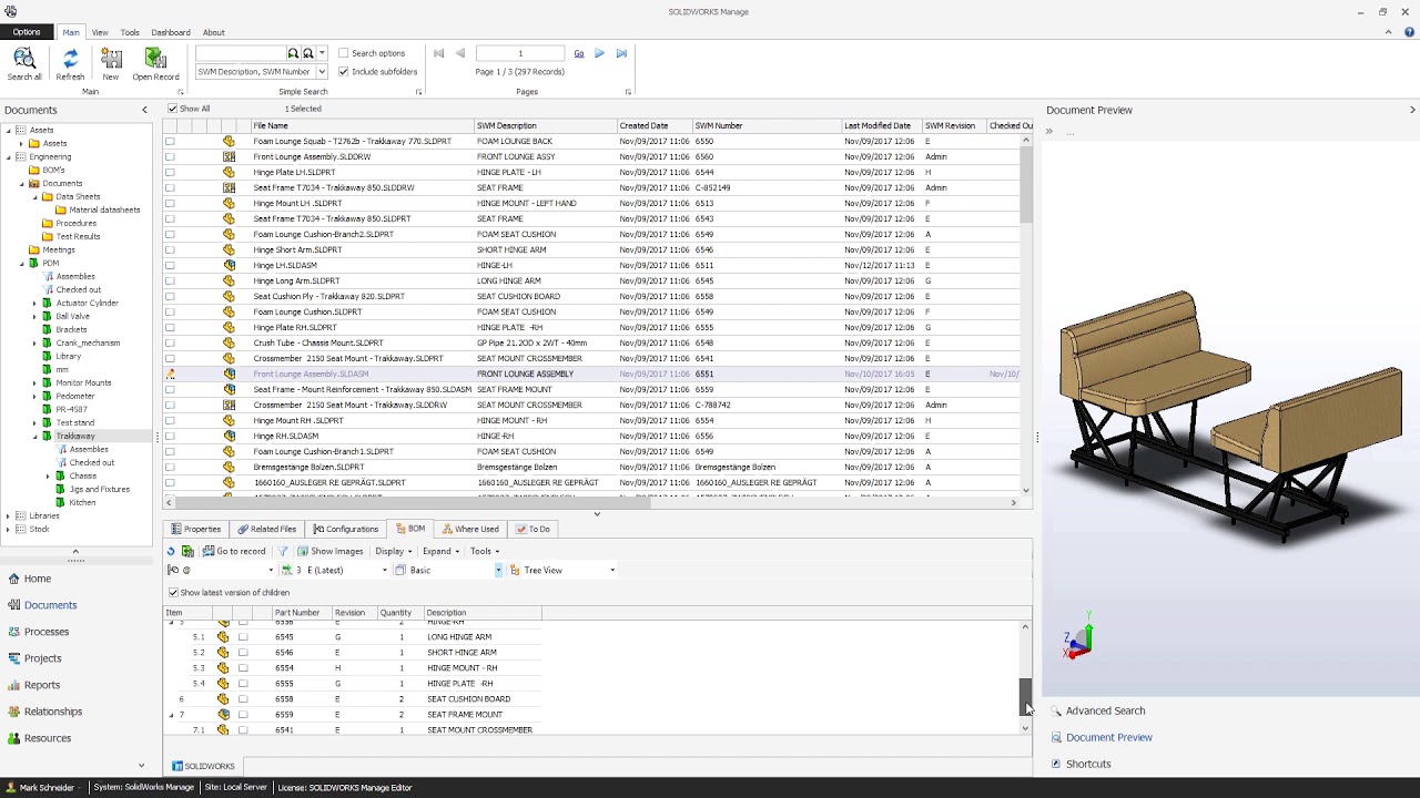 SOLIDWORKS Manage 2018 - BOM Management - YouTube