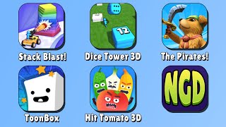 Stack Blast!, Dice Tower 3D, The Pirates!, ToonBox, Hit Tomato 3D: Knife Master | New Games Daily screenshot 2