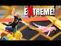 Kids Go CRAZY at this EXTREME TRAMPOLINE PARK! / Who Gets HURT This Time?