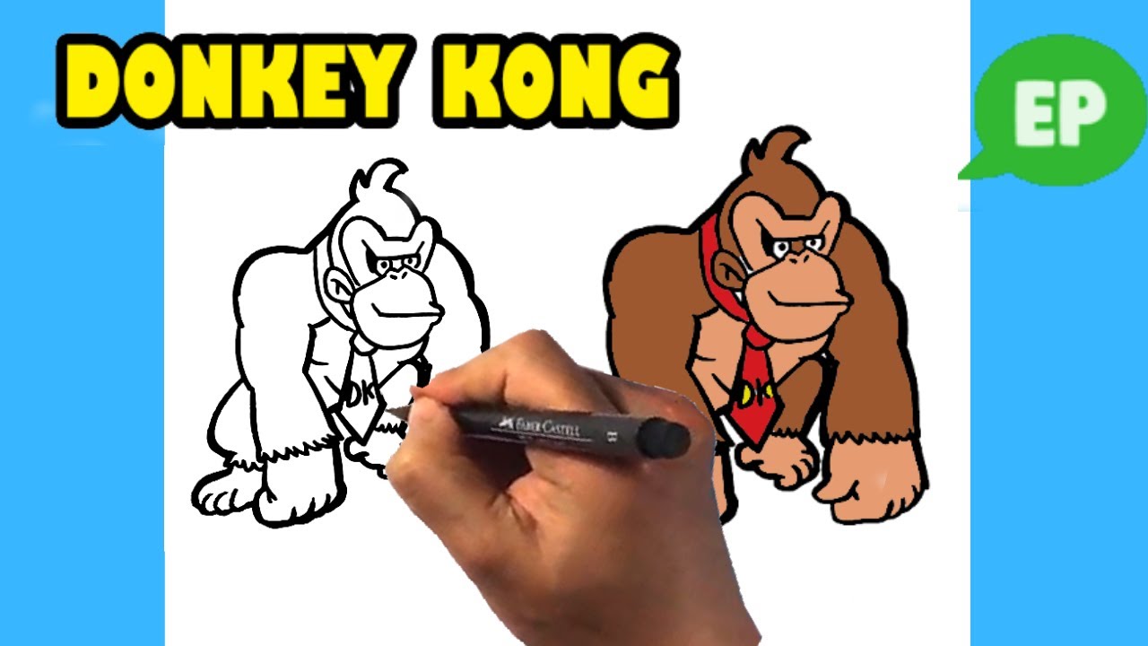 How to Draw Donkey Kong   Nintendo   Easy Pictures to Draw