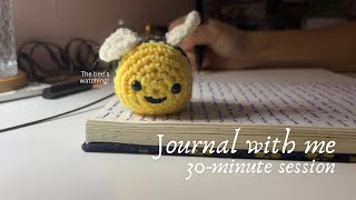 Journal with Me 🐝 | 30-Minute Writing ASMR Session | With Relaxing, Soft Music Background