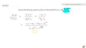 Express the following complex numbers in the standard form  ltmath gt  ltmrow gt  ltmi gta lt/