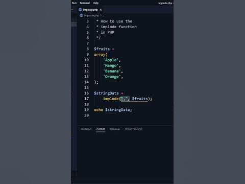 How to use the implode function in PHP #shorts - YouTube