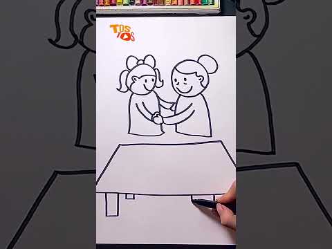Boyaların hazırsa birlikte sıcacık bir bayramlaşma resmi çiziyoruz☺️✏️