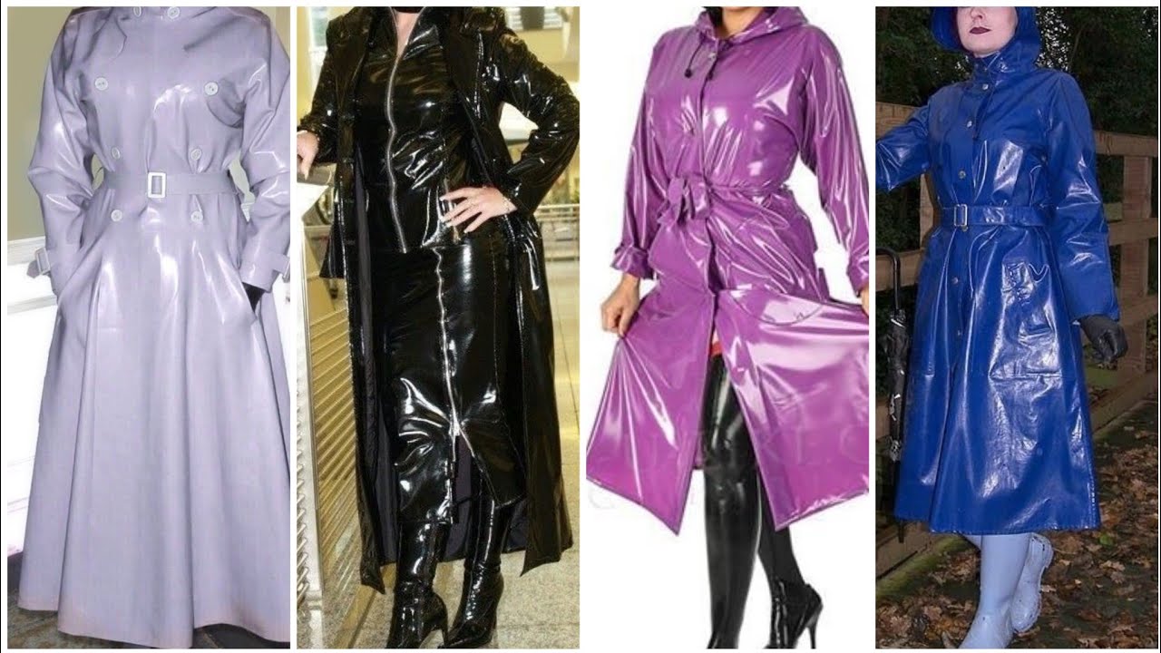 latex long coats/ top trendy and super stylish leather and latex women