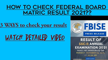 How to check federal board ssc2, result 2021#, fbise 10 class result 2021