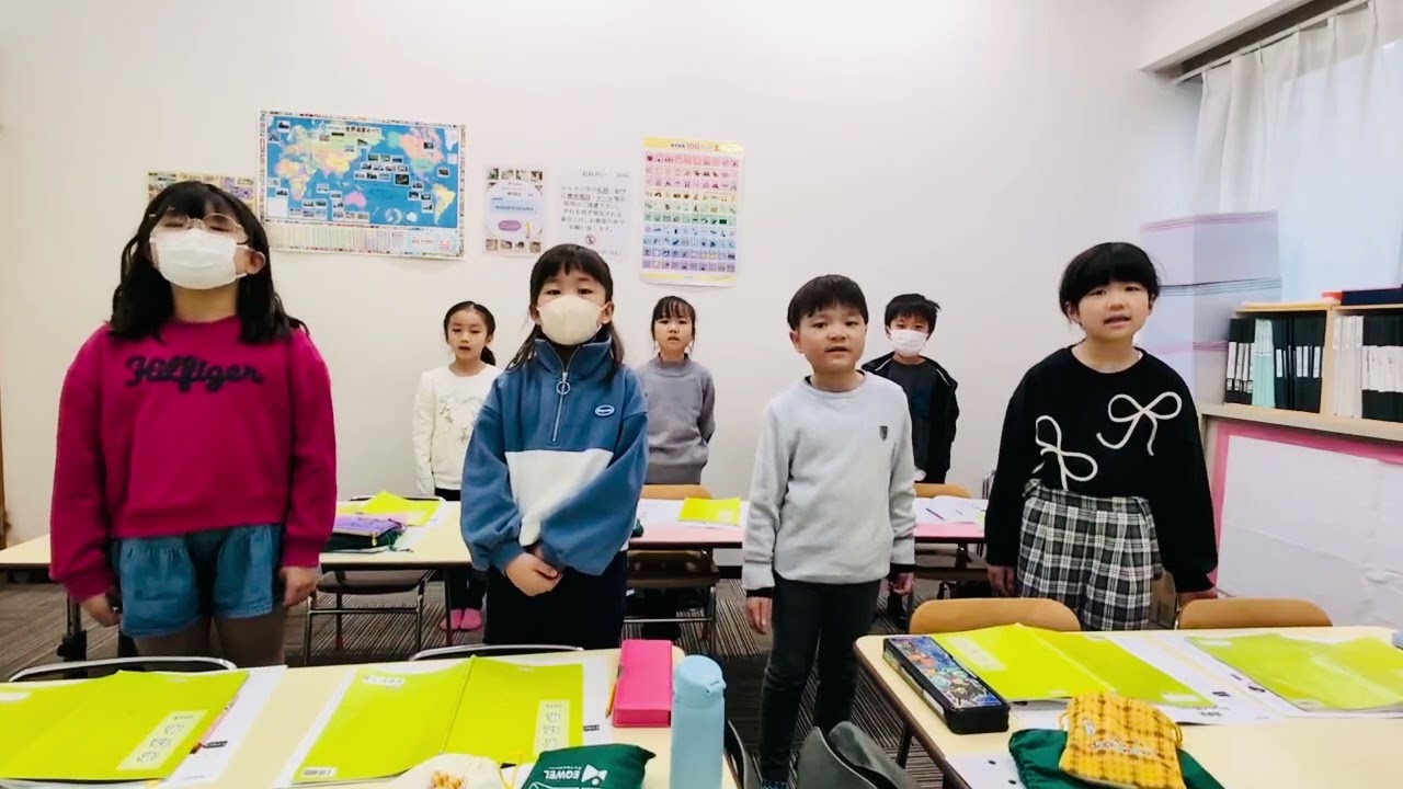 小学一年生、「述懐」を暗唱しました！息もぴったり。立派です👍