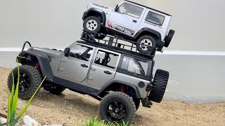 Jeep Rubicon 4x4 V2 Delivers Suzuki Jimny on its Roof Simulation Off Road! | RC Adventure