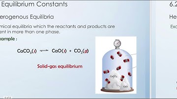 6.2 Equilibrium Constants (Part B) - Heterogenous Equilibria