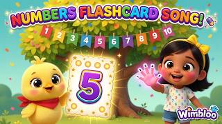 Numbers Flashcard Song! 🔢✨ | Numbers 1 to 10 Flashcard Rhyme for Toddlers | Wimbloo with Tinu