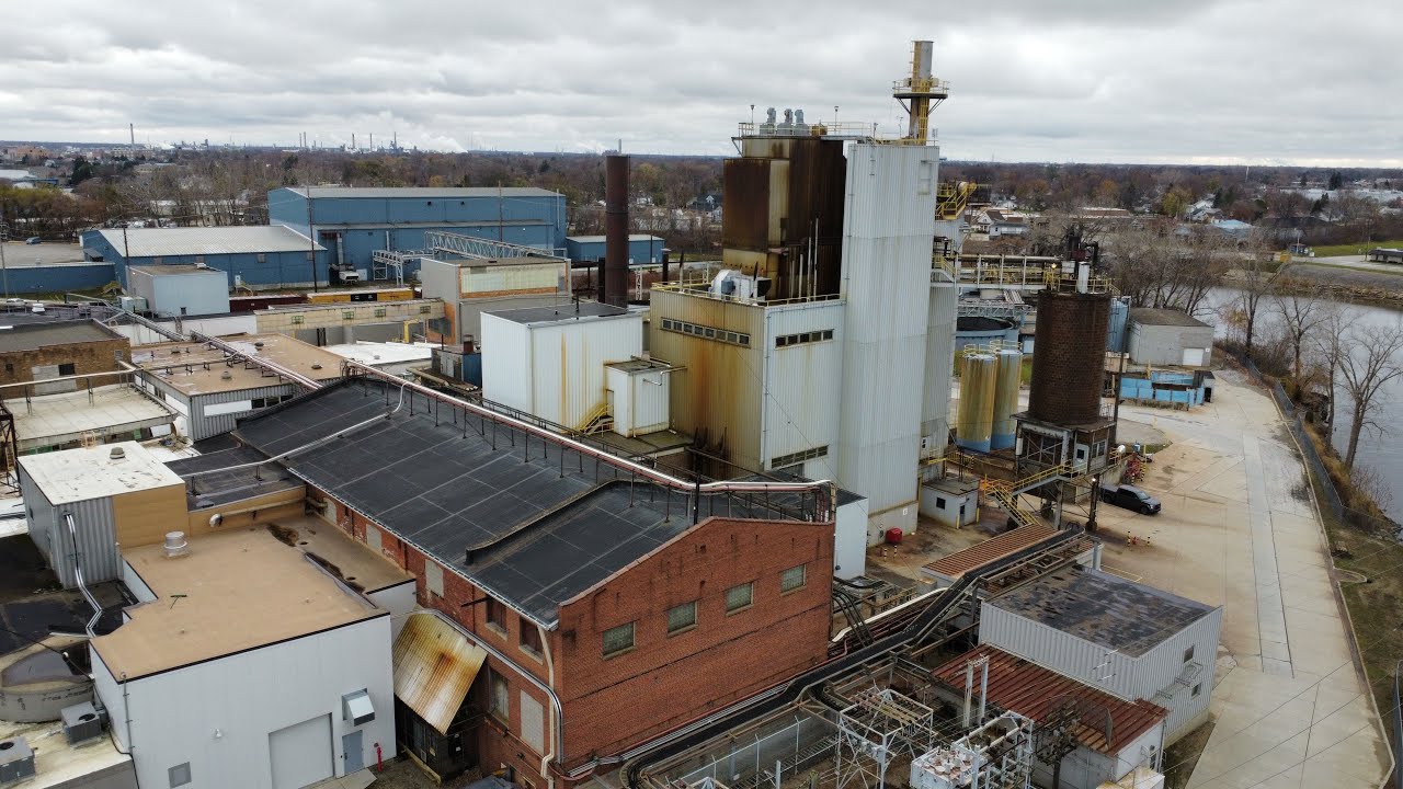 Abandoned Remains Domtar Paper Mill Drone Footage Port Huron 