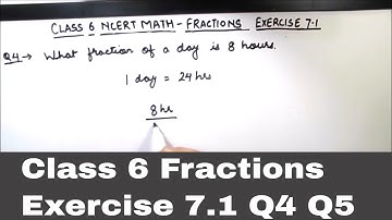 Class 6 Fractions Exercise 7.1 q4 q5 / Fractions class 6 Exercise 7.1 q4 and q5 solution / Fractions