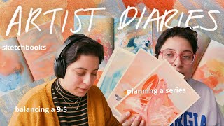 releasing new work, balancing a 9-5, fig lattes, art talk | studio vlog