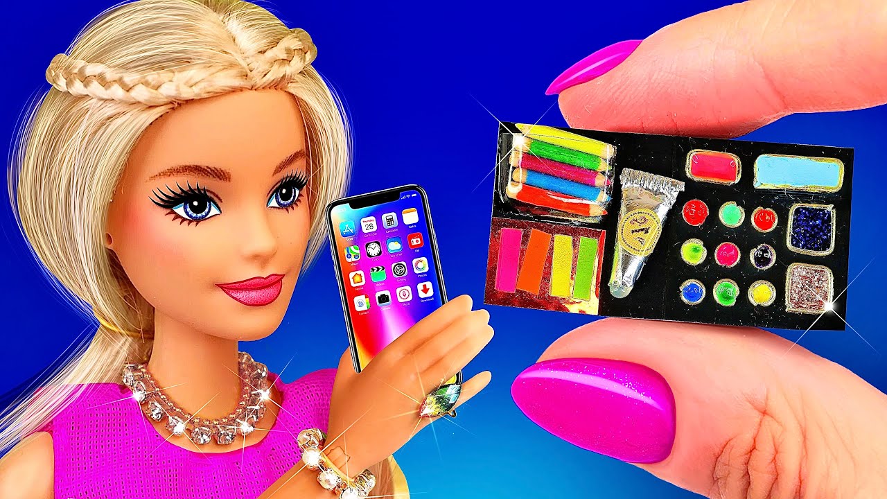 16 DIY Barbie Ideas | Mini phones, paints, rings, backpacks in Dolls ...