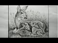 how to draw deer mother and baby for mother's day special,mother's day drawing,deer drawing ,