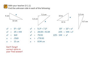 TRIG V1.1 (pythagoras theorem, longest and shorter sides)