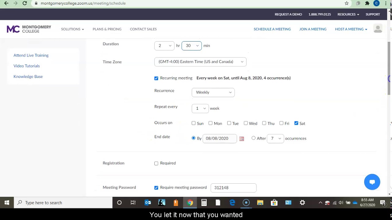 Creating A Recurring Zoom Meeting YouTube