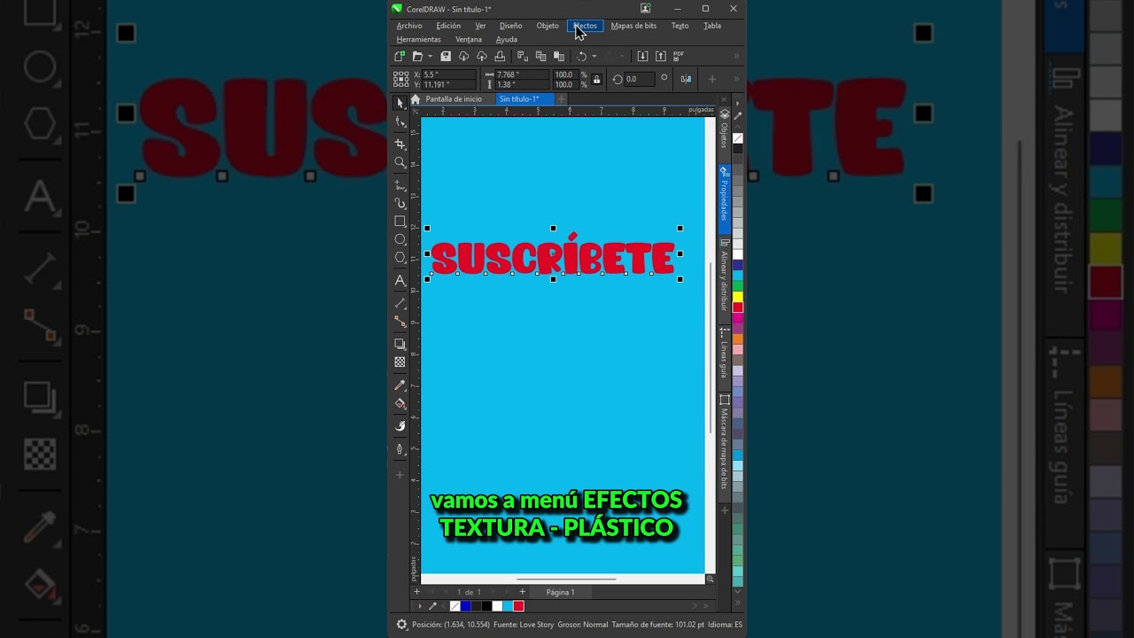 ¡Efecto PLÁSTICO FÁCIL en CorelDRAW! ✨ 