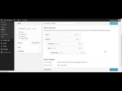 การจัดการเมนูของ wordpress