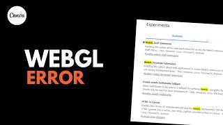 How to Fix Canva WebGL Disabled Error in Google Chrome (Step by Step Guide)