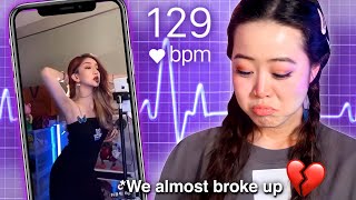 Fiance Reacts To THIRST TRAPS With a Heart Rate Monitor *it got complicated