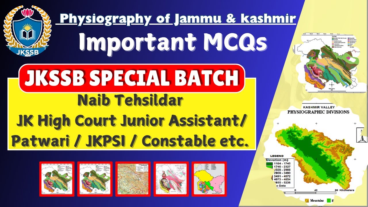 J&K Physiography MCQs for JKSSB Exam (2024) by Satish sir || JKSSB Online Tutorial.