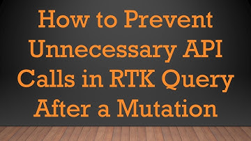How to Prevent Unnecessary API Calls in RTK Query After a Mutation