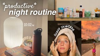 my *productive* night routine: glowy skincare, reading, and relaxing