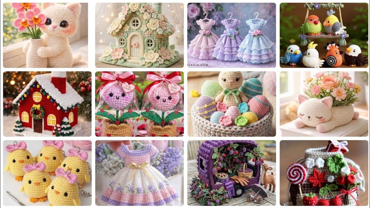 Ideas elegantes y hermosas de patrones de crochet a mano para la decoración del hogar. 