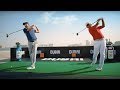 Sergio Garcia and Anirban Lahiri practice 600m golf drives at Skydive Dubai - Visit Dubai